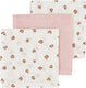 Meyco baby mini panther monddoekjes - 3-pack - hydrofiel - soft pink - 30x30cm