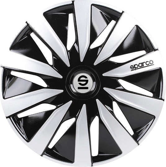 wieldoppen Lazio 15 inch ABS zwart zilver set van 4