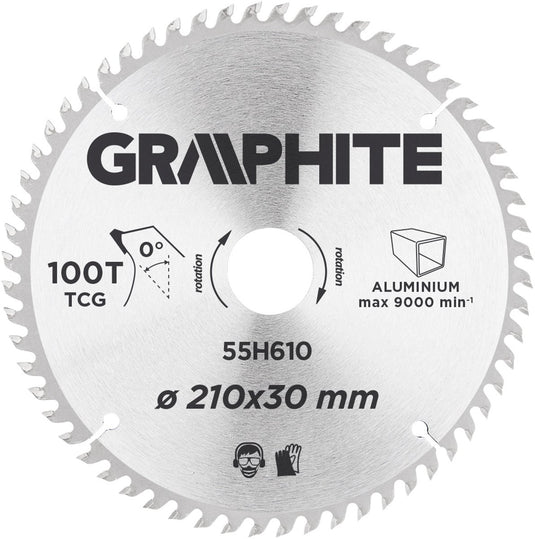 Graphite cirkelzaagblad 205 mm, 80 tands, aluminium