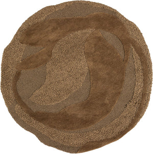 Woood orvi vloerkleed - wol polyester - bruin - ø160 cm