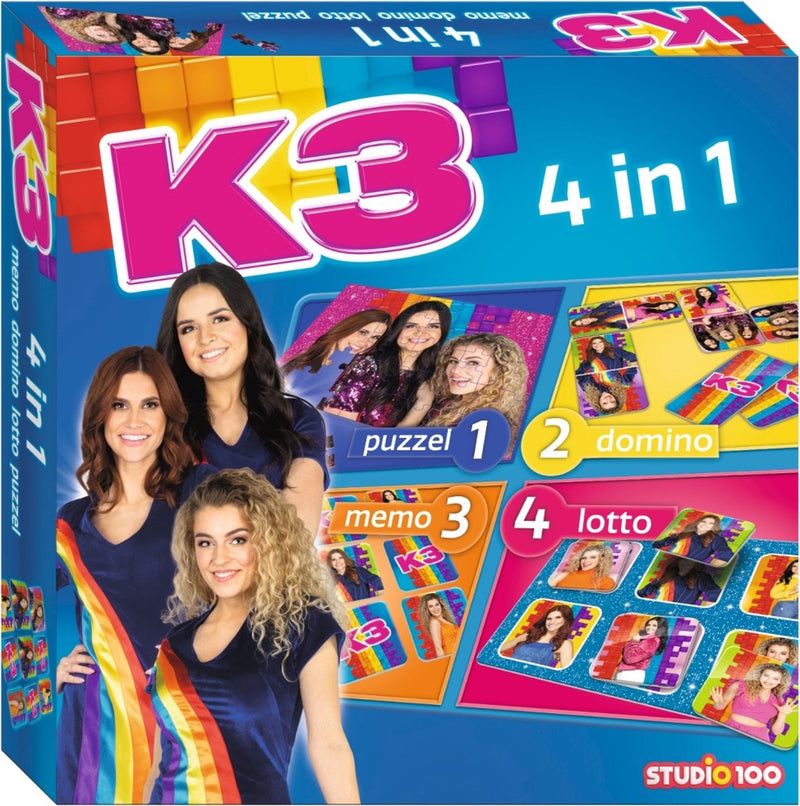 Afbeelding laden in galerijviewer, K3 spel - 4 in 1 spel - memo, domino, puzzel en lotto
