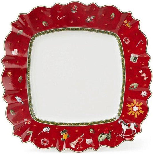 Villeroy boch dinerbord toy's delight - rood - 28 x 28 cm