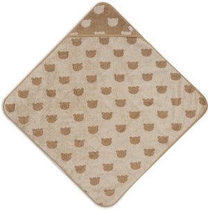 Jollein badcape baby - jersey badstof - 75x75 cm - jacquard - teddy bear