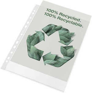 Esselte 100% gerecyclede pp a4 premium showtas - 100 micron - 50x transparante insteekhoezen - voor thuiswerken