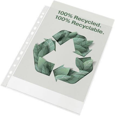 Esselte 100% gerecyclede pp a4 premium showtas - 100 micron - 50x transparante insteekhoezen - voor thuiswerken