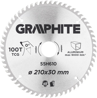 Graphite cirkelzaagblad 205 mm, 80 tands, aluminium