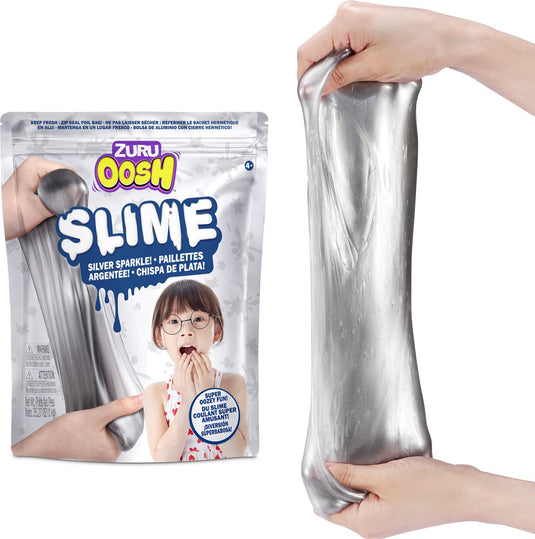 Zuru oosh zuru - oosh - foliezak slime groot - 800g - zilver