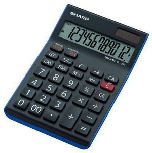 Sharp rekenmachine - el125twh - zwart - 12 digit - 1x lr44 batterij - sh-el125twh