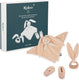 Kaloo geboorte geschenkdoos - baby cadeau set blauw - knuffeldoek, bijtring, slofjes.