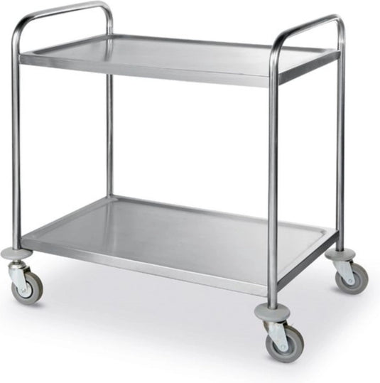 Hendi serveerwagen – roestvast staal – geluiddempend – 2 bladen – 905x585x945 mm