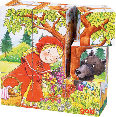 Goki blokkenpuzzel - sprookje - 9 delen - hout - 3 jaar