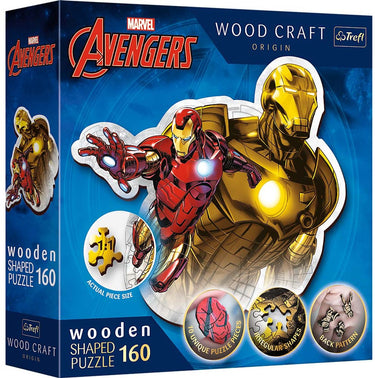 Trefl puzzel hout brave iron man marvel avengers fsc 160 stukjes.