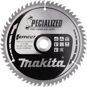 Makita e-11190 afkortzaagblad hout | efficut | 190 x 20 mm | 60-tands