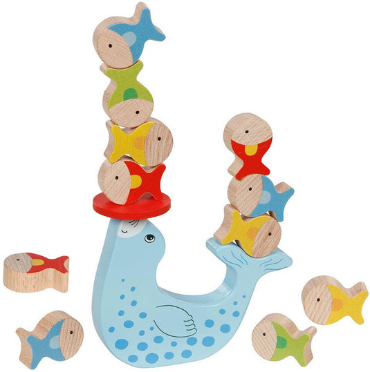 Goki houten balansspel zeehonden, 15dlg.