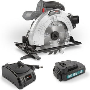 Powerplus powebcss1 cirkelzaag - 18v ã˜ 165mm - incl. batterij 18v 1.5ah + lader