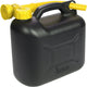 Lifetime 5l kunststof jerrycan - un-gekeurd - zwart rood - adr geschikt