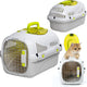 Peluvio safy katten vervoersbox – reismand -draagtas voor katten tot 5 kg – lichtgewicht inklapbaar – stevige pp-behuizing metalen deur – goede ventilatie – uitneembaar rooster water- voerbakje – veilig comfortabel onderweg