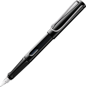 Lamy safari zwart vulpen – met ergonomische grip gepolijste stalen penpunt in schrijfdikte b – robuust asa-kunststof – incl. t10 blauwe inktpatroon