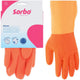 Sorbo huishoudhandschoenen strong s - rubberen schoonmaakhandschoenen met katoenen voering - oranje