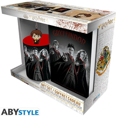 Abystyle harry potter - pck mug320ml + sleutelhanger + notebook harry ron hermion