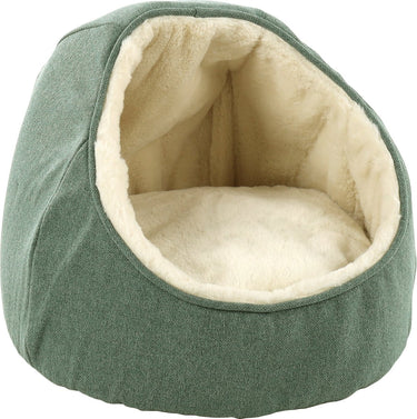 Flamingo kattenbed – katten slaapmand – kattenhuis – kattenhol – cat cave – groen, 46 x 46 x 36 cm – slaapplaats lana