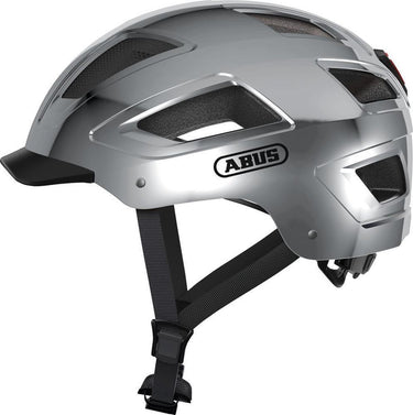 Abus fietshelm hyban 2.0 chrome silver m - 52-58 cm - zilver - geschikt voor gebruik op elektrische fietsen - stadsfietsen - 400 g