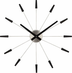 Nextime plug inn – stille wandklok – 58 cm – metaal – zwart – design