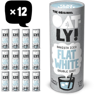 Oatly! oatly haver barista iced flat white - 12x235ml - plantaardige ijskoffie - koffie - voordeelverpakking