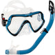 Atlantis samana pro combo - snorkelset - snorkel duikbril - versterkt glas - dry top - luxe bewaartas - volwassenen - zwart ocean