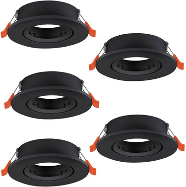 Eglo barranco inbouwspot - gu10 - ø 9 cm - zwart - set van 5 stuks - kantelbaar