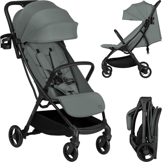 Lionelo agia buggy – lichtgewicht 7,3 kg – compacte inklapbaar – ligstand en grote zitting – wielen met vering – bekerhouder – kinderwagen vanaf 6 maanden tot 22 kg – plooibuggy - reisbuggy - wandelwagen - kinderbuggy