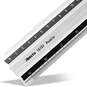 Aristo liniaal - lengte 100cm - mm cm schaalverdeling - aluminium met rubber inleg - ar-16101