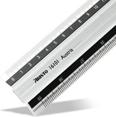 Aristo liniaal - lengte 100cm - mm cm schaalverdeling - aluminium met rubber inleg - ar-16101