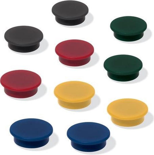 Sigel magneten - meet up - voor whiteboard - 25mm - 10 stuks - zwart - si-mu197