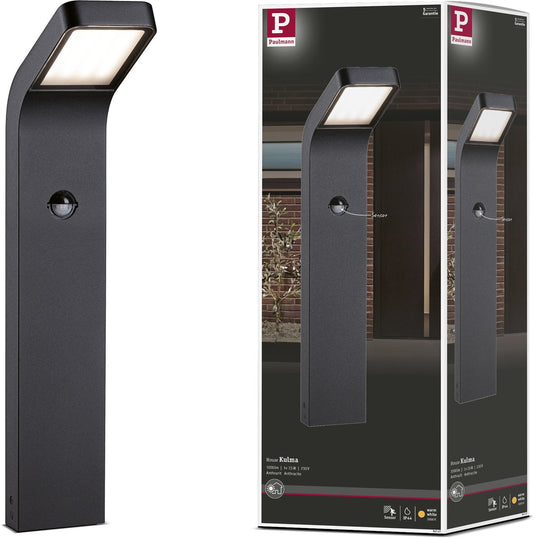 Paulmann led-bolderlamp kulma schemergestuurde bewegingsmelder (ir) zeewater bestendig ip44 500 mm 3000k 7,5w 500lm 230v antraciet aluminium