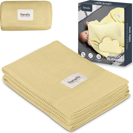 Lionelo bamboo blanket - deluxe baby deken - hypoallergeen - antibacterieel - antischimmel - 100% bamboe katoen - thermoregulerend - zacht ademend - duurzaam - wasbaar - vanaf geboorte - 100×75 cm