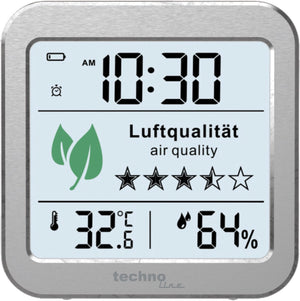 Technoline co2-meter - wl 1020 - 82x82x25mm - zilver - luchtkwaliteitsmeter - tl-wl1020