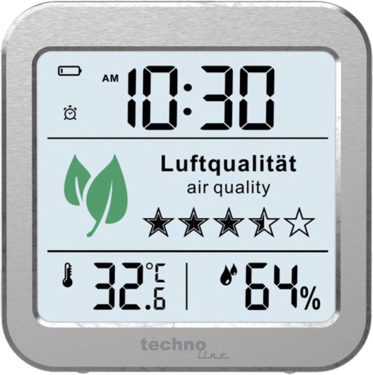 Technoline co2-meter - wl 1020 - 82x82x25mm - zilver - luchtkwaliteitsmeter - tl-wl1020