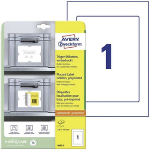 Avery zweckform positioneer etiket avery voorbedrukt 220x160mm 5 vel 1 etiket per vel 3-talig