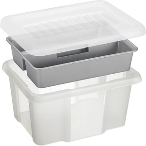 Sunware nesta opbergbox 24l met inzet - met deksel - transparant