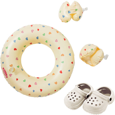 Heless poppen zwemset hart confetti - badkleding voor poppen 35-45cm.