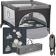 Lionelo bonnie babybox kinderbox 0-36 maanden – opvouwbare speelbox met t25 schuimmatras, zijdeur met ritssluiting, mesh zijkanten, wielen met rem en draagtas – tot 15 kg