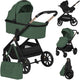 Lionelo layla - 3in1 kinderwagen met astrid i-size autostoel - xxl set - reiswieg, buggy en autostoel - grote all-terrain wielen met vering - airydots matras - 3d-ventilatie - xxl zitje tot 95 cm - bediening met één hand - complete accessoireset