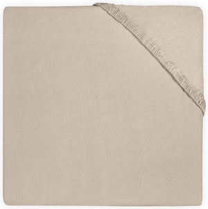 Jollein - baby hoeslaken boxmatras jersey (nougat) - katoen - hoeslaken box - 75x95cm