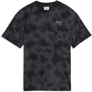 Puma ess elevated relaxed tie-dye tee unisex t-shirt - black