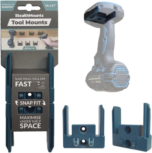Makita stealthmounts machinehouder voor lxt - blauw - 4-pack