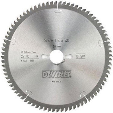 Dewalt cirkelzaagblad voor laminaat | extreme | ø 250mm asgat 30mm 80t - dt4287-qz