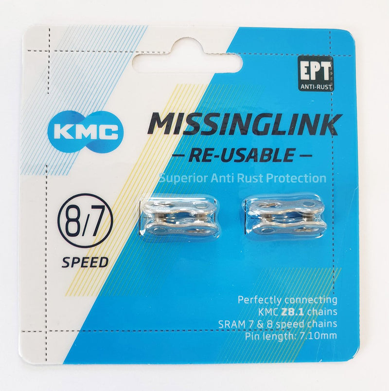 Afbeelding laden in galerijviewer, KMC Sluitschakel MissingLink 7 8R EPT zilver 7.10mm 7 8v(2)
