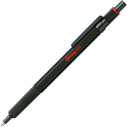 Rotring 600-balpen | medium punt | zwarte inkt | groen behuizing | navulbaar