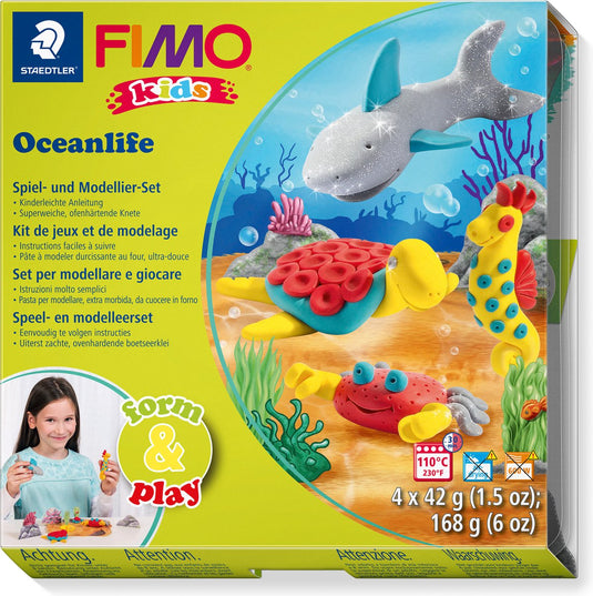 Fimo kids 8034 - ovenhardende boetseerklei - form play set zeeleven